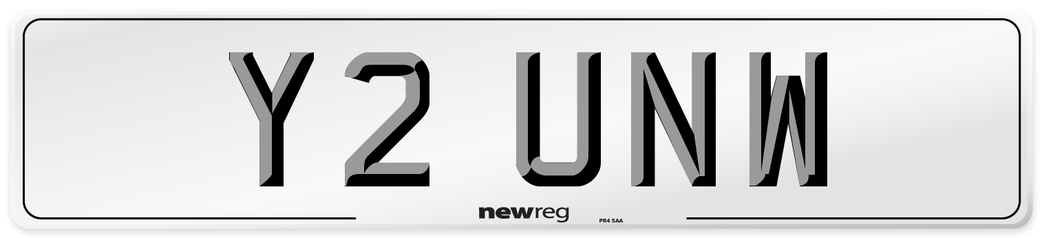 Y2 UNW Number Plate from New Reg